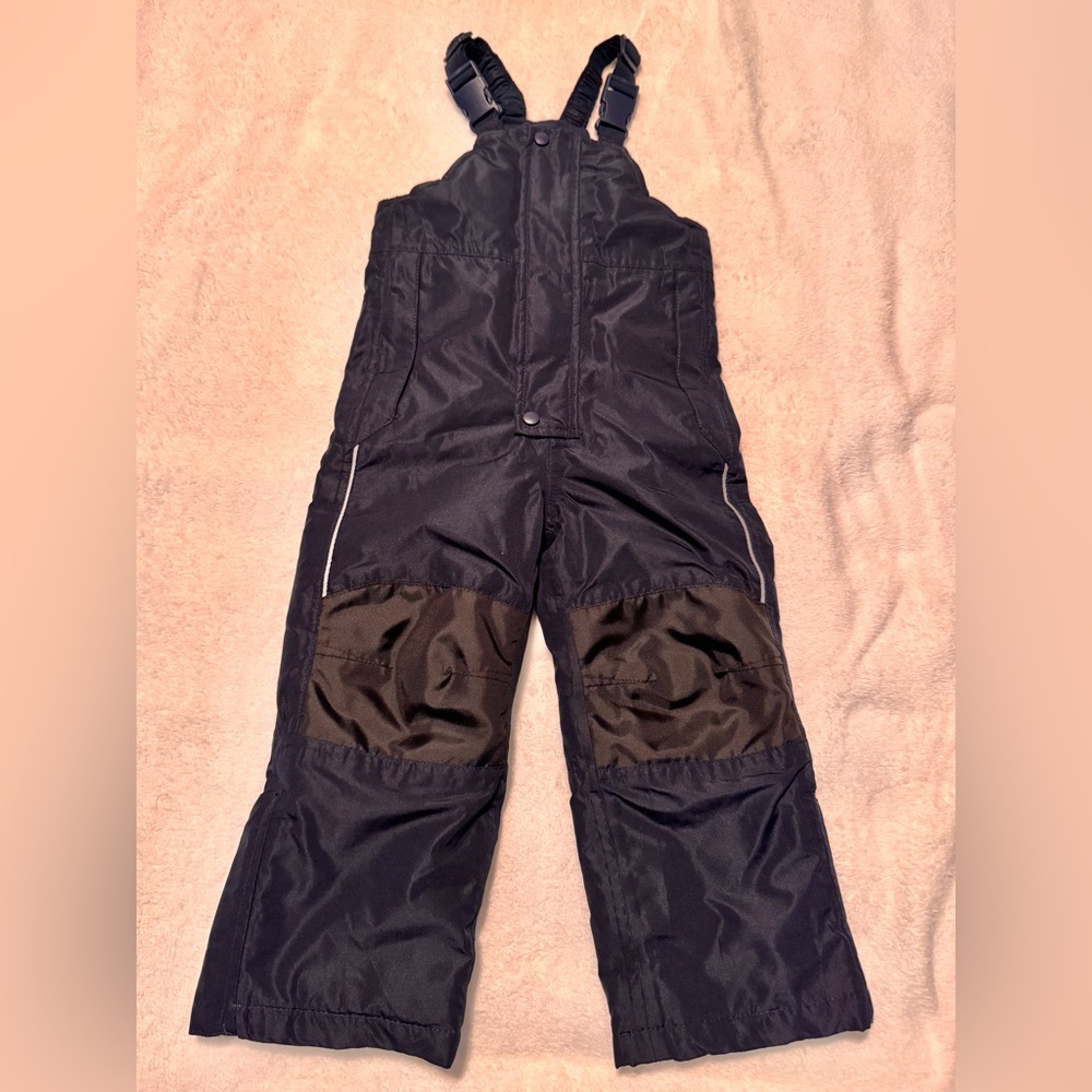 Lily & Dan Black Kids Unisex Snow Bib Snow Pants Jumpsuit Overall